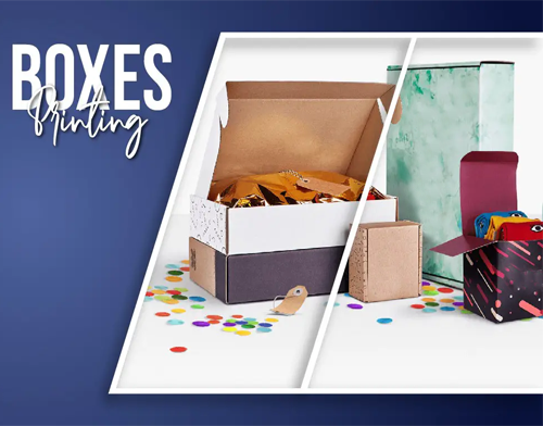 Different types of boxes included specially paper boxes which shows box printing and packaging services