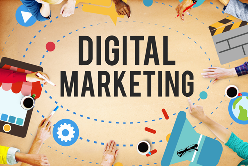 big poster shows the service of Digital Marketing.
